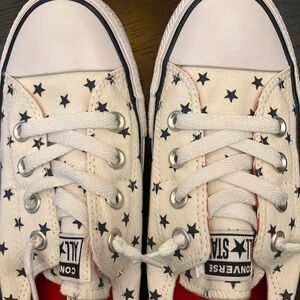 Converse Shoreline Starry Sneakers -Cream and Navy Size 9